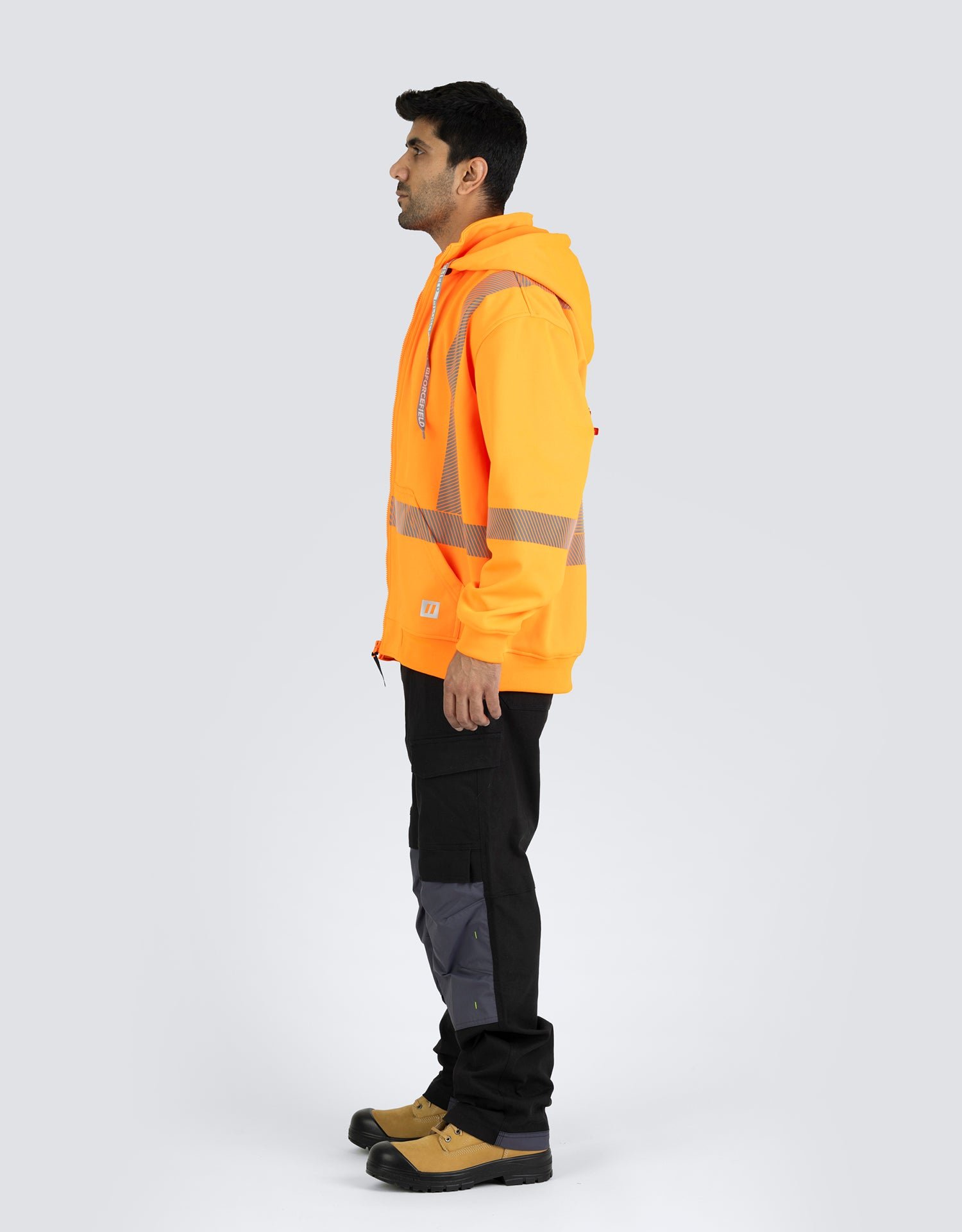 Forcefield Hi Vis Safety Hoodie with Segmented Reflective Tape and Detachable Hood - Image 6