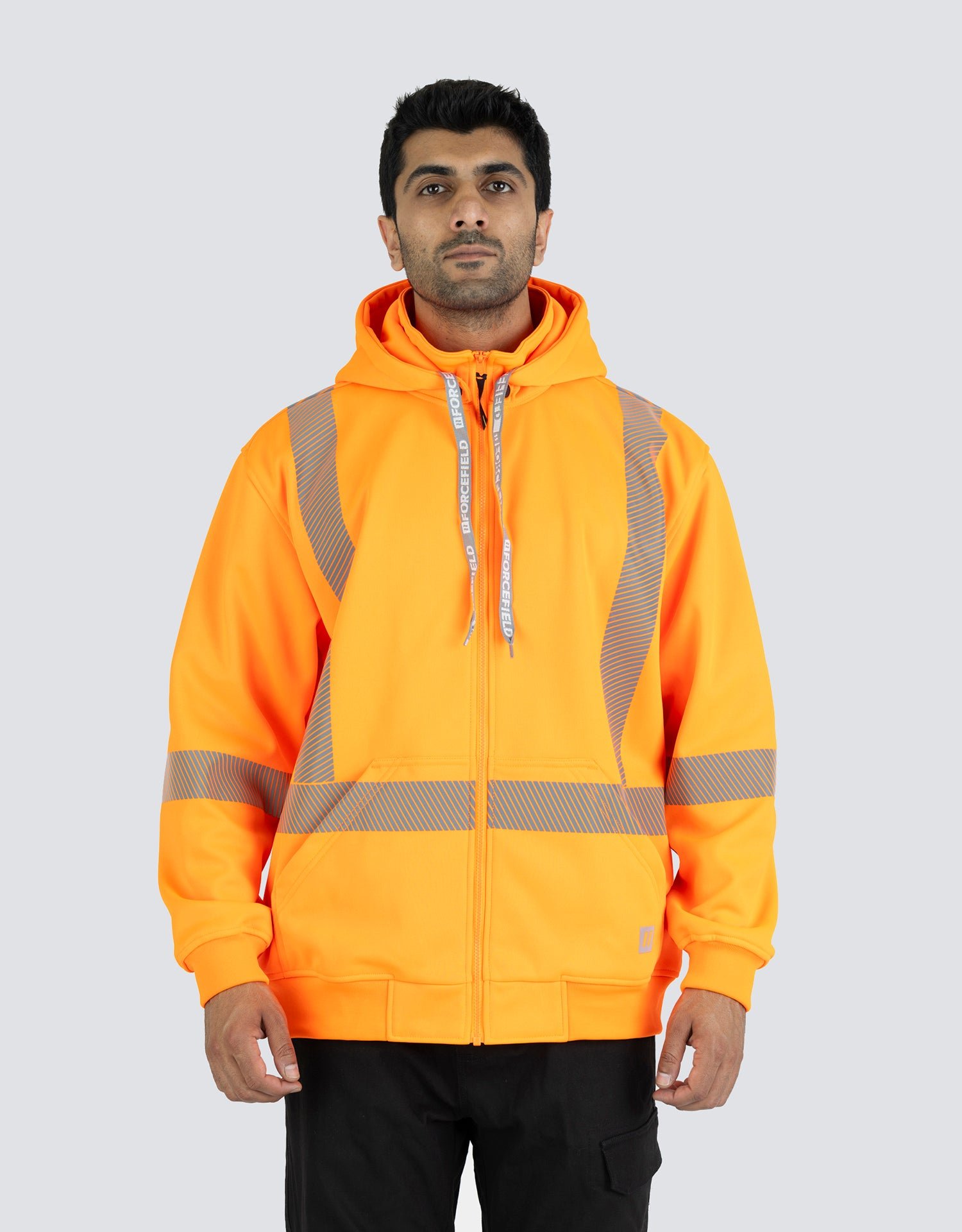 Forcefield Hi Vis Safety Hoodie with Segmented Reflective Tape and Detachable Hood - Image 2