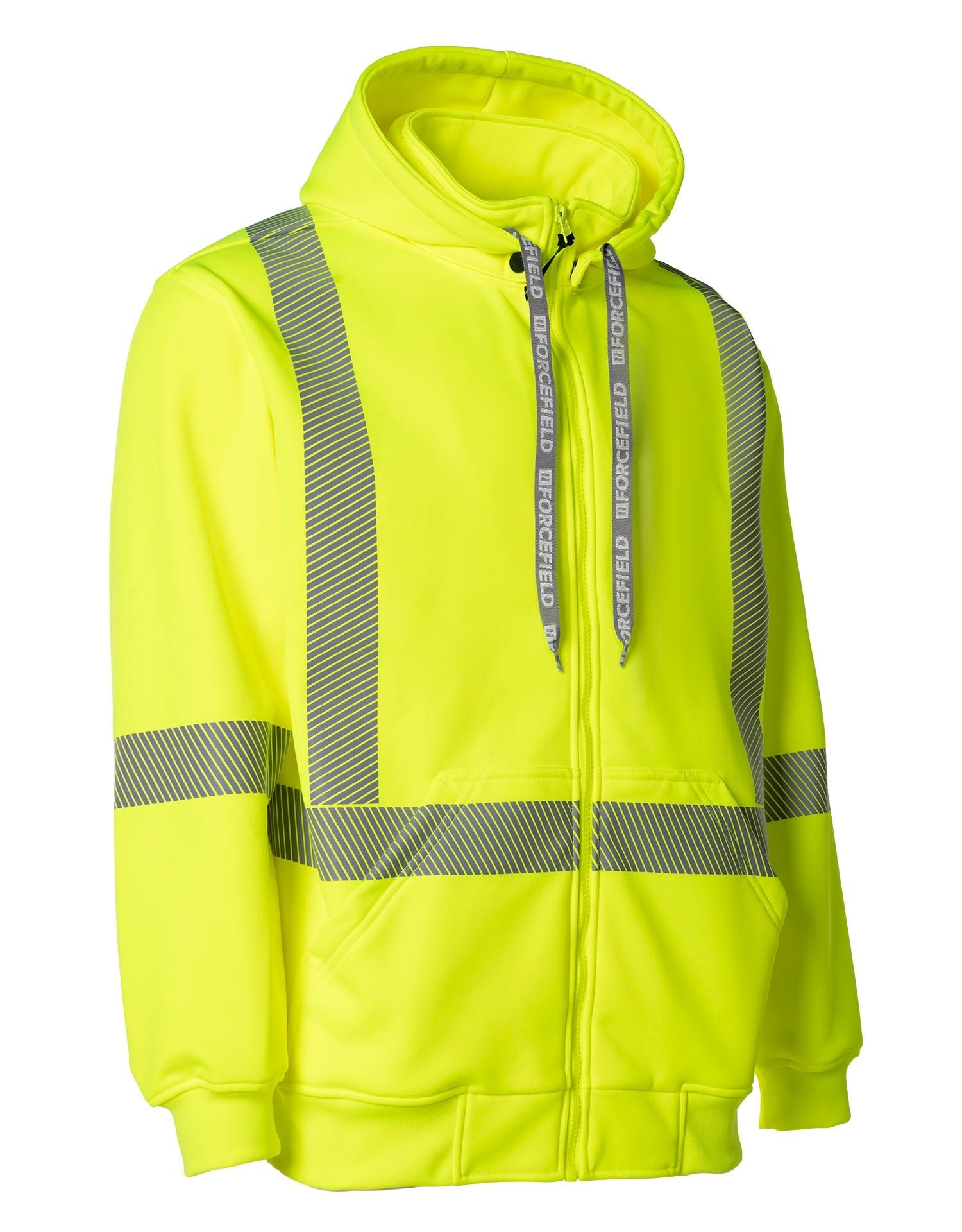 Forcefield Hi Vis Safety Hoodie with Segmented Reflective Tape and Detachable Hood - Image 10