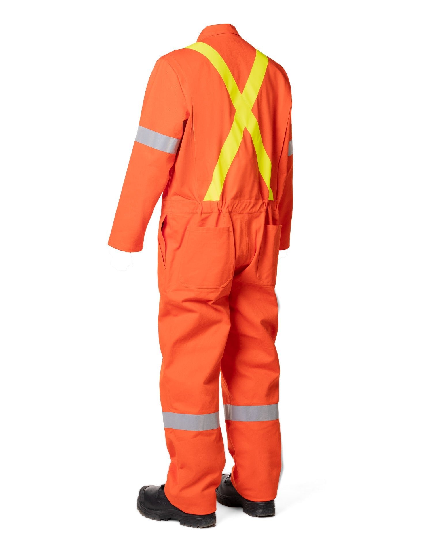 Forcefield Retro Hi-Vis Safety Unlined Cotton Coverall with Reflective Striping - Image 2