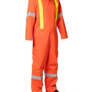 Forcefield Retro Hi-Vis Safety Unlined Cotton Coverall with Reflective Striping