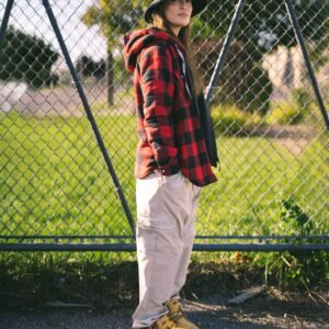 Forcefield Women's Hooded Sherpa-Lined Buffalo Plaid Flannel Shirt jacket
