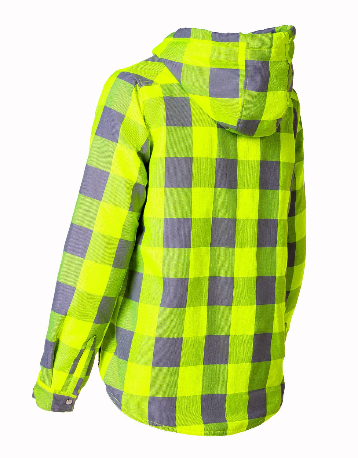 Forcefield Women's Hooded Sherpa-Lined Hi-Vis Buffalo Plaid Flannel Lined Jacket - Image 3