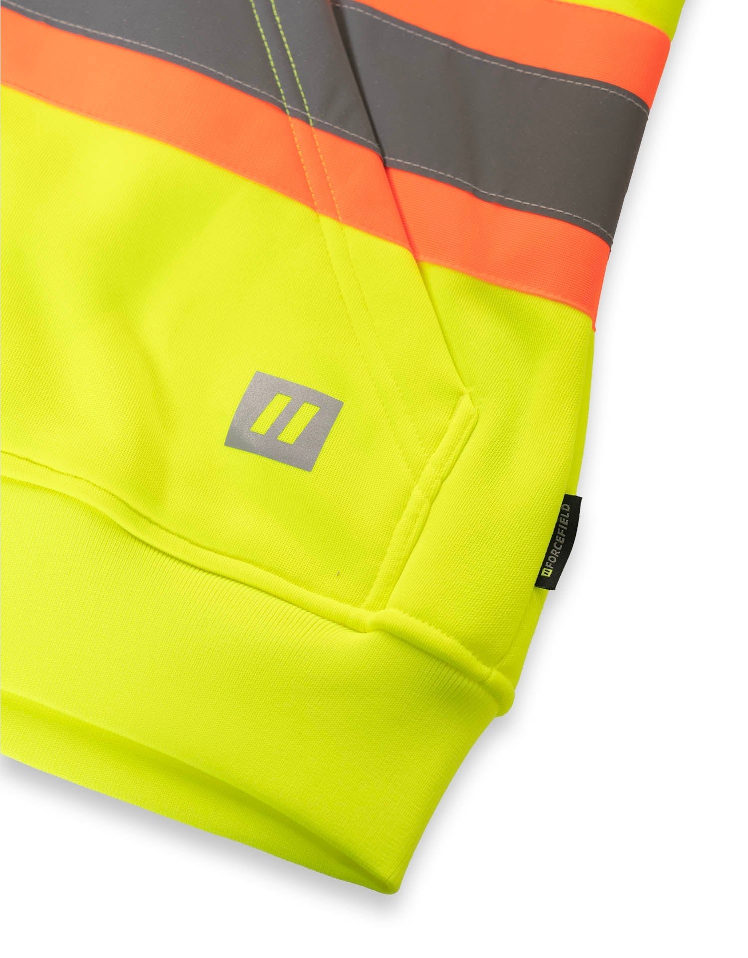 Forcefield Women's Hi Vis Lime Safety Hoodie with Detachable Hood - Image 8