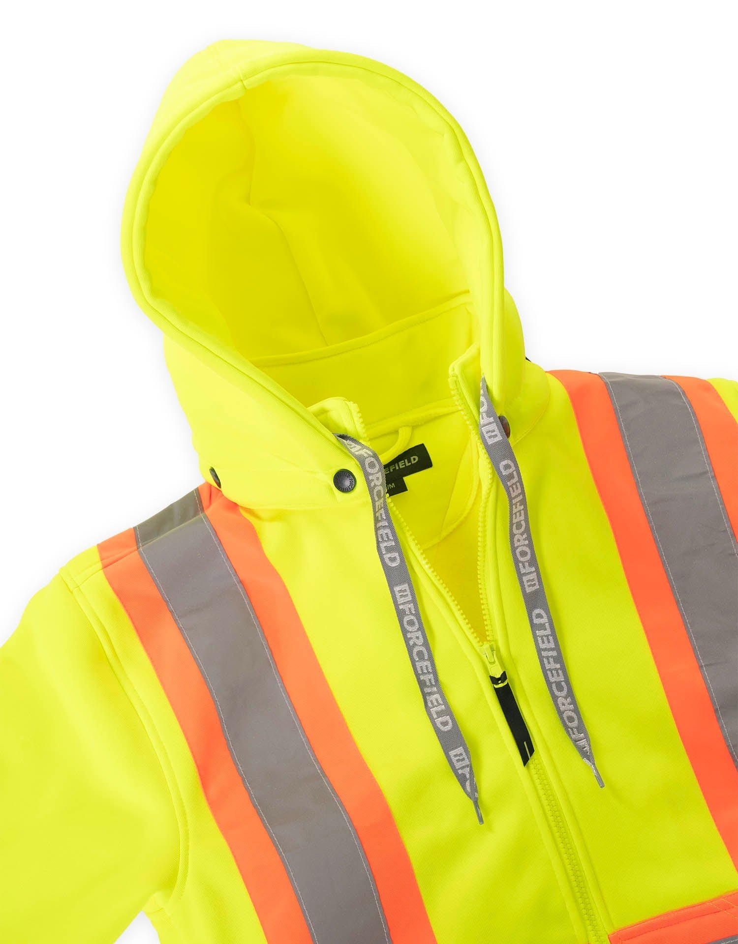 Forcefield Women's Hi Vis Lime Safety Hoodie with Detachable Hood - Image 7