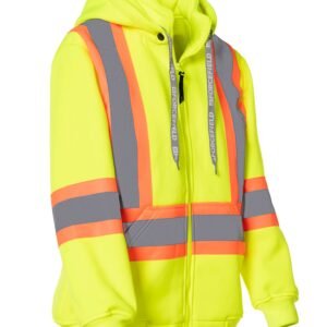 Forcefield Women's Hi Vis Lime Safety Hoodie with Detachable Hood