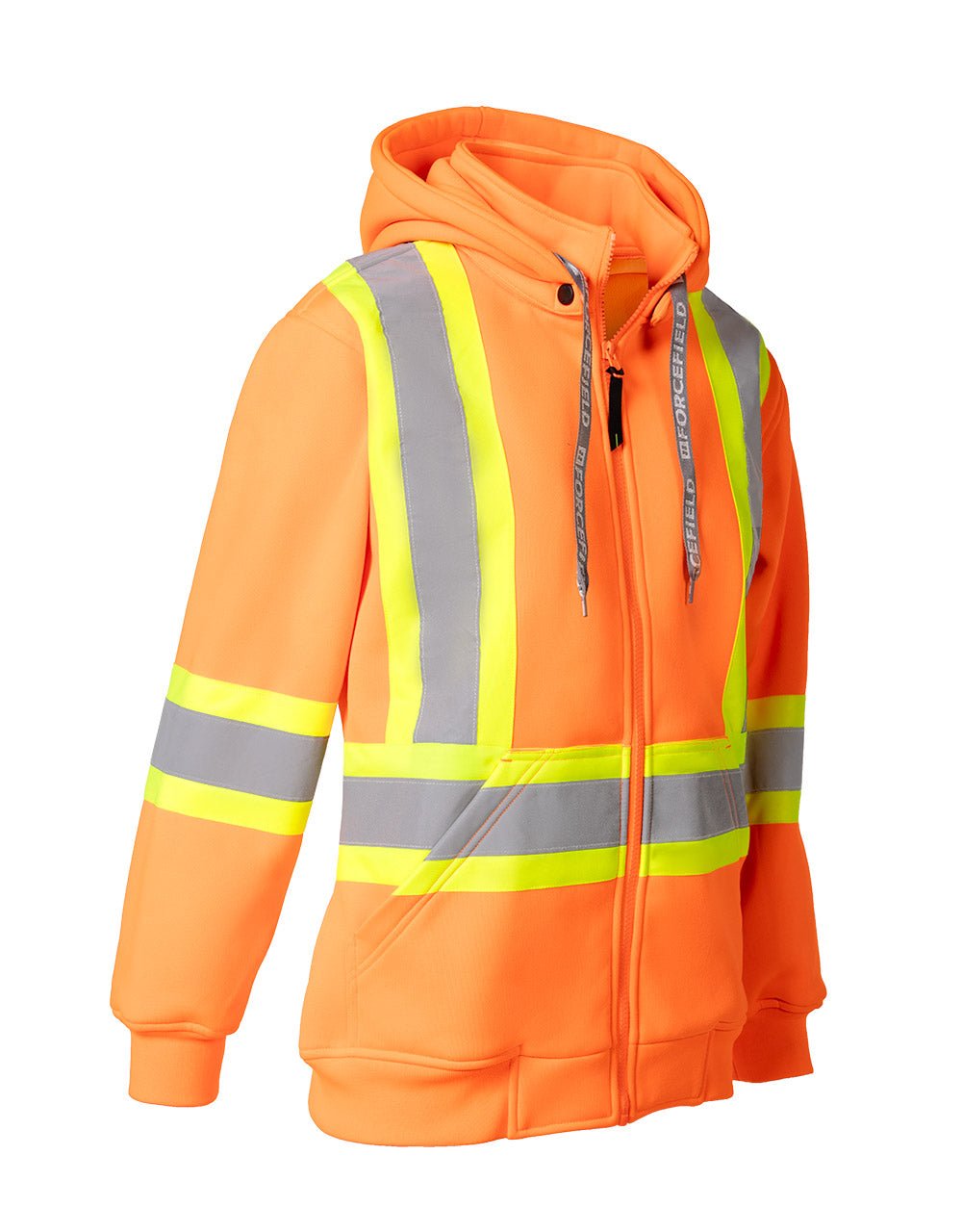 Forcefield Women's Hi Vis Safety Hoodie with Detachable Hood