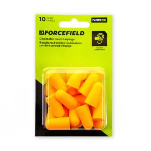Forcefield Disposable Foam Earplugs, NRR 32