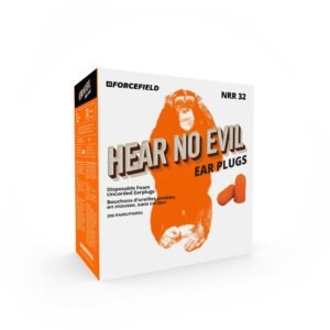 Forcefield "Hear No Evil" Orange Foam Earplugs, NRR32, Box of 200 Pair