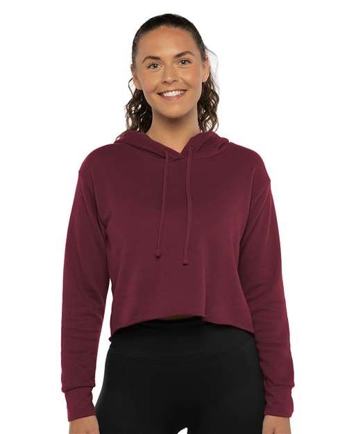 Next Level - Women's Laguna Sueded Raw Edge Crop Hoodie Sweatshirt - 9384 - Image 9