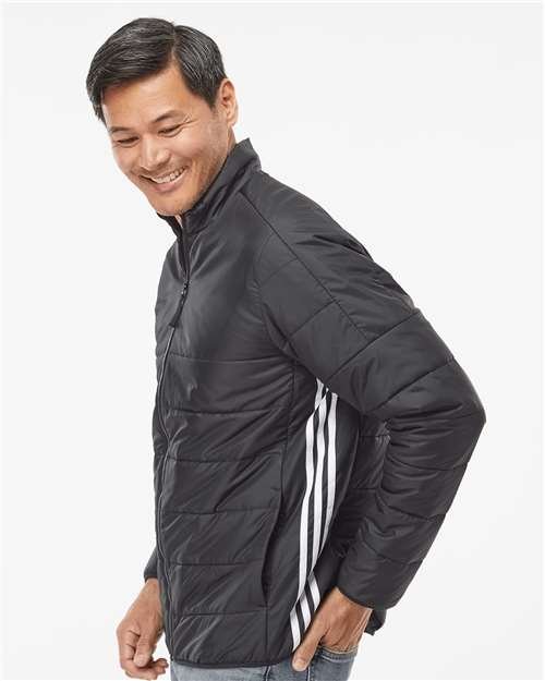 Adidas - Men's 3-Stripes Puffer Full-Zip Jacket - A570 - Image 8