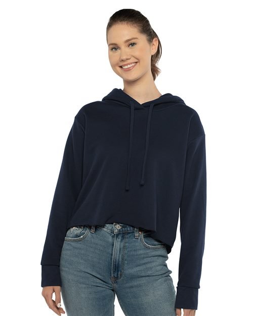 Next Level - Women's Laguna Sueded Raw Edge Crop Hoodie Sweatshirt - 9384 - Image 3
