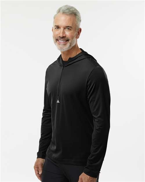 Adidas Men's Lightweight Quarter-Zip Hooded Pullover - A596 - Image 8