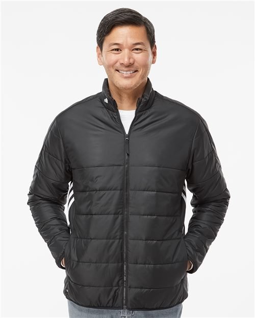 Adidas - Men's 3-Stripes Puffer Full-Zip Jacket - A570 - Image 3