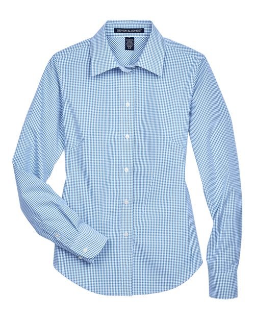 Devon & Jones - Women's Crown Collection® Gingham Check Woven Dress Shirt - D640W - Image 8