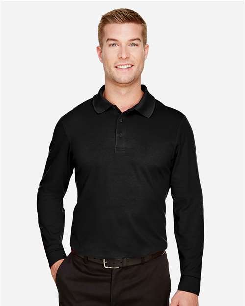 Devon & Jones - Men's CrownLux Performance® Plaited Long Sleeve Polo - DG20L - Image 5