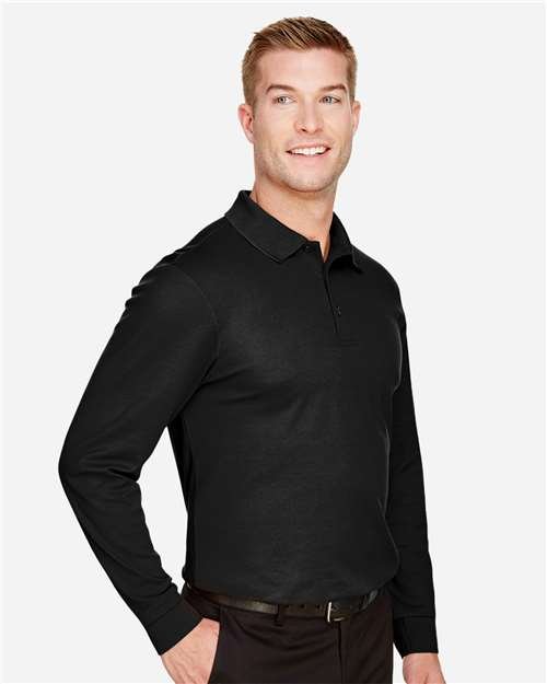 Devon & Jones - Men's CrownLux Performance® Plaited Long Sleeve Polo - DG20L - Image 7