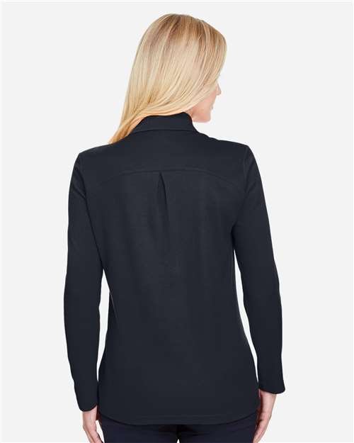 Devon & Jones Women's CrownLux Performance® Plaited Long Sleeve Polo - DG20LW - Image 6