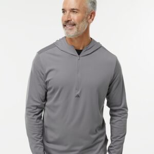 Adidas Men's Lightweight Quarter-Zip Hooded Pullover - A596