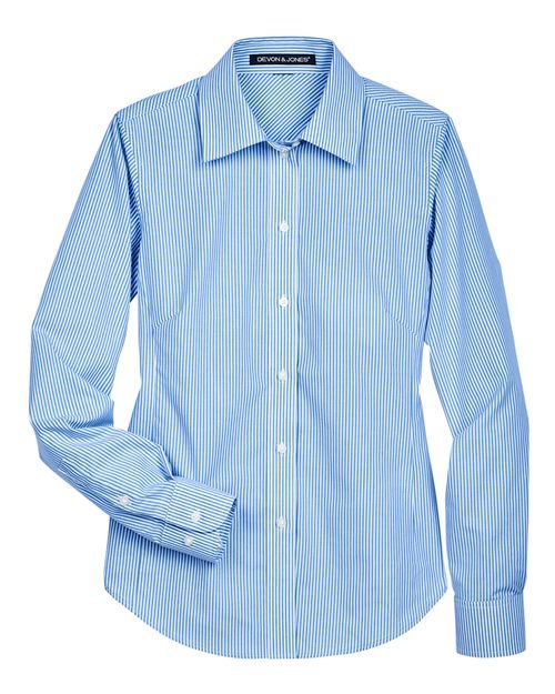 Devon & Jones - Women's Crown Collection® Banker Stripe Woven Dress Shirt - D645W - Image 2