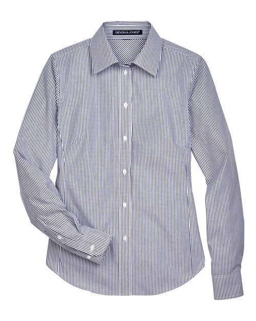 Devon & Jones - Women's Crown Collection® Banker Stripe Woven Dress Shirt - D645W - Image 8