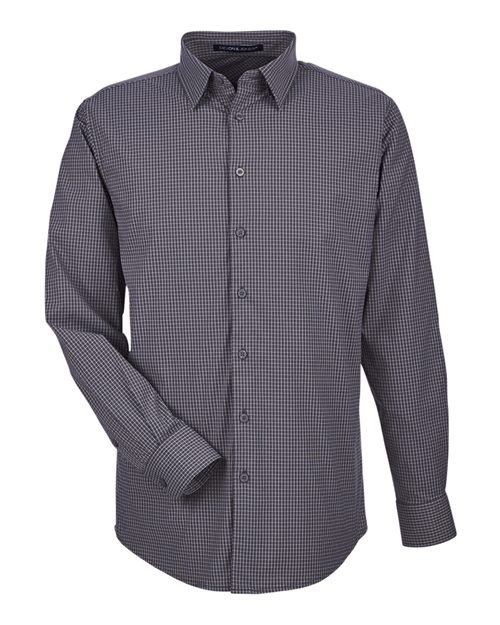 Devon & Jones Men's CrownLux Performance® Tonal Mini Check Woven Dress Shirt - DG535 - Image 2