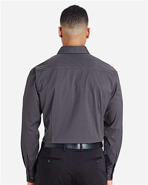 Devon & Jones Men's CrownLux Performance® Tonal Mini Check Woven Dress Shirt - DG535 - Image 5