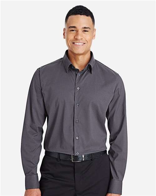Devon & Jones Men's CrownLux Performance® Tonal Mini Check Woven Dress Shirt - DG535 - Image 4