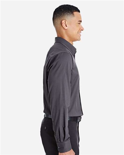 Devon & Jones Men's CrownLux Performance® Tonal Mini Check Woven Dress Shirt - DG535 - Image 6