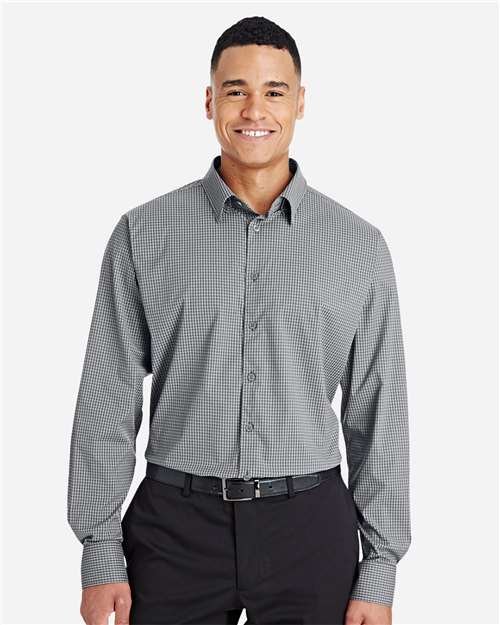 Devon & Jones Men's CrownLux Performance® Tonal Mini Check Woven Dress Shirt - DG535 - Image 8
