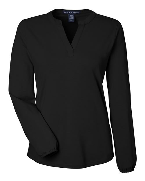 Devon & Jones - Women's Raleigh Half-Placket Knit Top - DP122W - Image 2