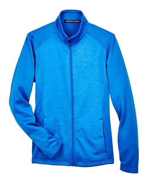 Devon & Jones Women's Newbury Colorblock Mélange Fleece Full-Zip Jacket - DG796W - Image 2