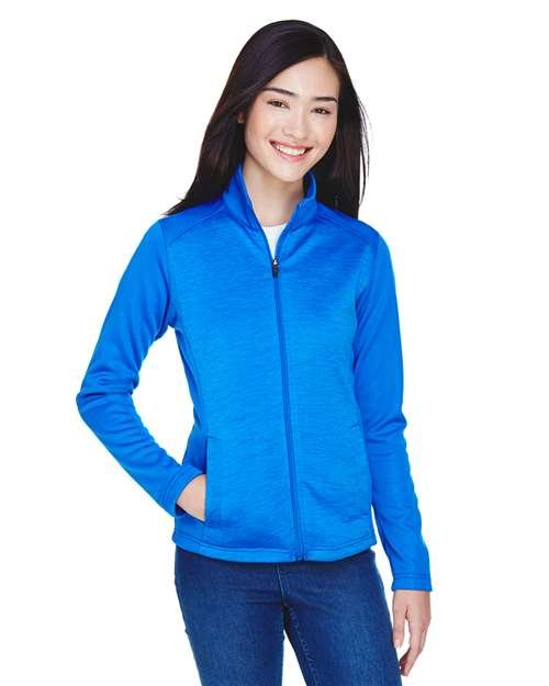Devon & Jones Women's Newbury Colorblock Mélange Fleece Full-Zip Jacket - DG796W - Image 5