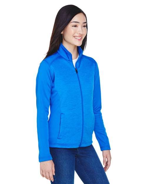 Devon & Jones Women's Newbury Colorblock Mélange Fleece Full-Zip Jacket - DG796W - Image 7