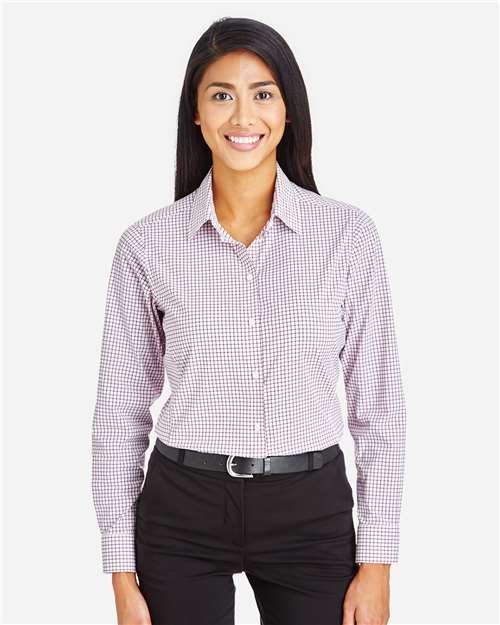 Devon & Jones Women's CrownLux Performance® Micro Windowpane Woven Dress Shirt - DG540W - Image 4