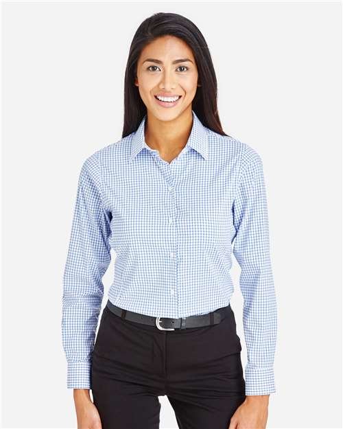 Devon & Jones Women's CrownLux Performance® Micro Windowpane Woven Dress Shirt - DG540W - Image 8