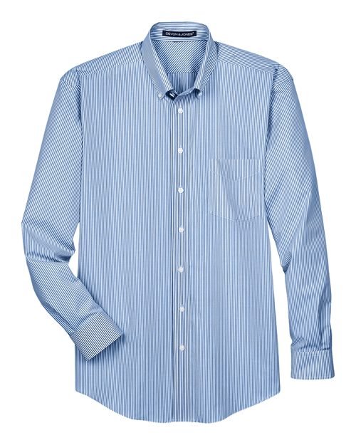 Devon & Jones - Men's Crown Collection® Banker Stripe Woven Dress Shirt - D645 - Image 2