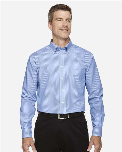 Devon & Jones - Men's Crown Collection® Banker Stripe Woven Dress Shirt - D645 - Image 5