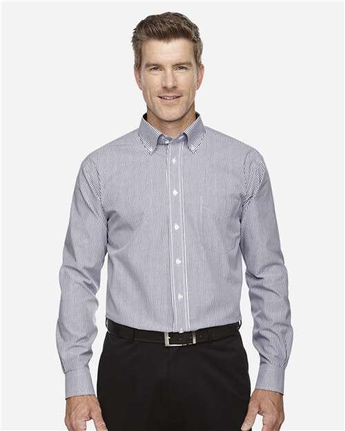 Devon & Jones - Men's Crown Collection® Banker Stripe Woven Dress Shirt - D645 - Image 10