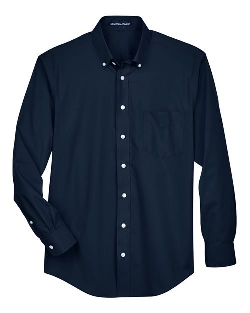 Devon & Jones Men's Tall Crown Collection® Broadcloth Woven Dress Shirt - D620T - Image 8