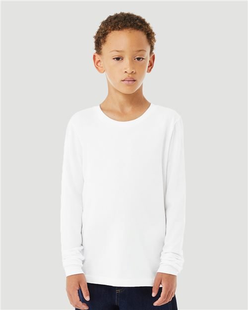 BELLA + CANVAS - Youth Heather CVC Long Sleeve Tee - 3501YCVC - Image 3