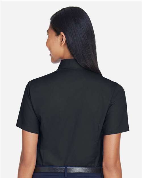 Harriton Women's Easy Blend™ Short Sleeve Twill Dress Shirt with Stain-Release - M500SW - Image 6