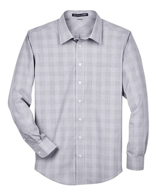 Devon & Jones - Men's Crown Collection® Glen Plaid Woven Dress Shirt - DG520 - Image 2
