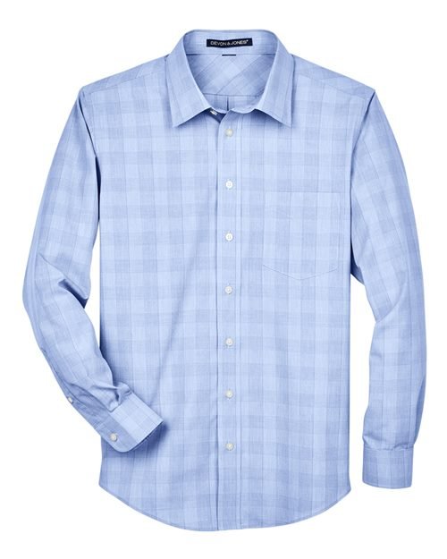 Devon & Jones - Men's Crown Collection® Glen Plaid Woven Dress Shirt - DG520 - Image 8