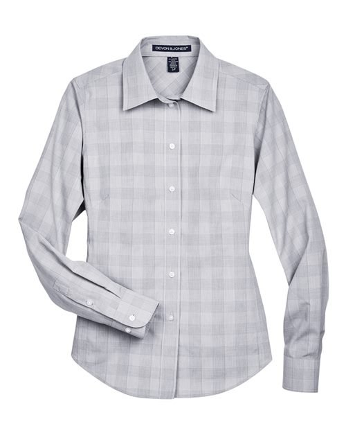 Devon & Jones - Women's Crown Collection® Glen Plaid Woven Dress Shirt - DG520W - Image 2