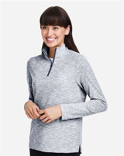 North End - Women's Eclipse Jacquard Quarter-Zip Pullover - NE415W - Image 8