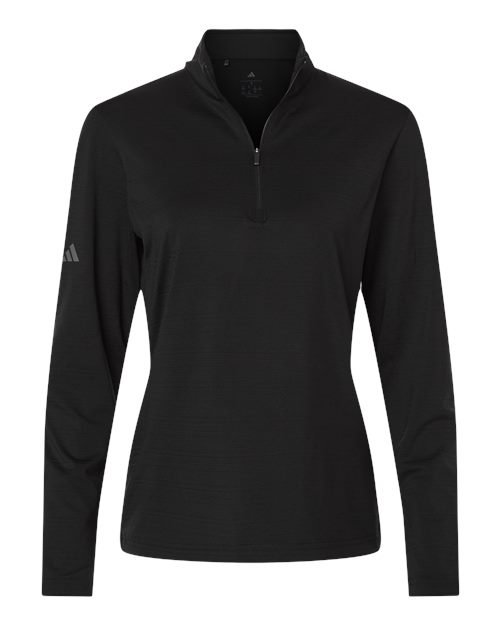 Adidas Women's Textured Stripe Quarter-Zip Pullover - A709 - Image 2