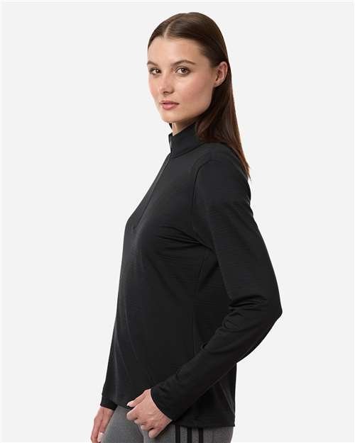 Adidas Women's Textured Stripe Quarter-Zip Pullover - A709 - Image 8