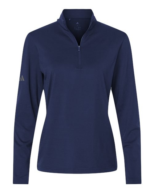 Adidas Women's Textured Stripe Quarter-Zip Pullover - A709 - Image 9