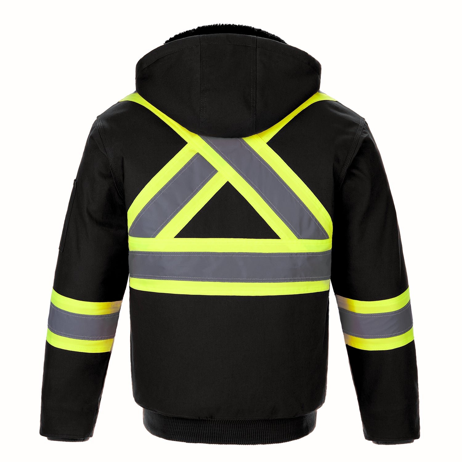 L01290 - International - Cotton Canvas Hi-Vis Bomber Jacket with Detachable Hood - Image 2